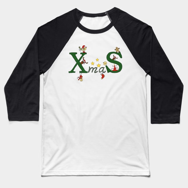 Xmas Baseball T-Shirt by Blumchen